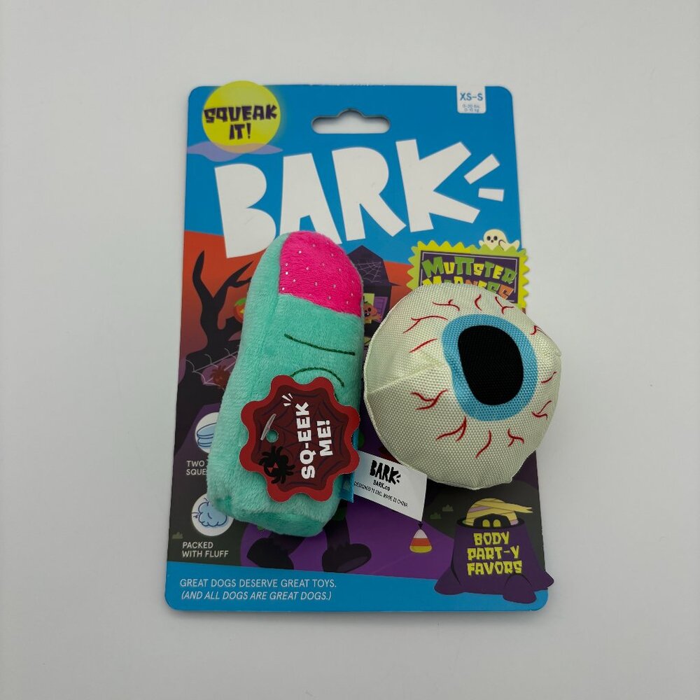BARK Halloween Muttster Madness Spooky Body Part-y Favors Dog Plush Toy NEW